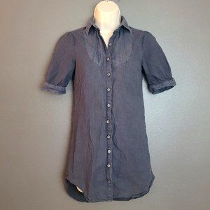 Vintage Divided by H&M Grey Striped Button Up Blouse